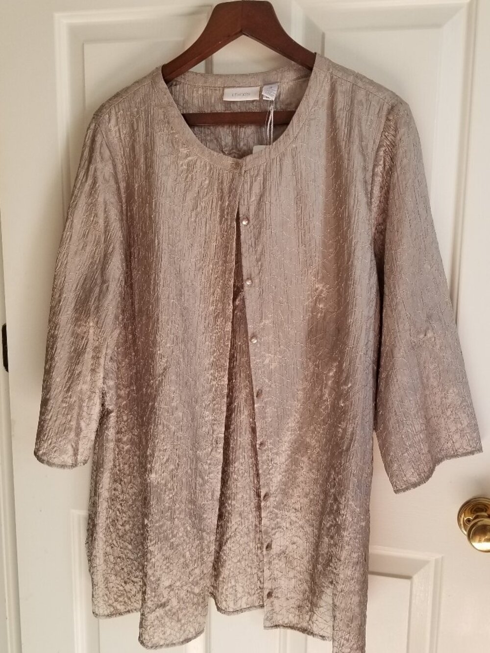 CHICOS travel collection CHARLIZE jacket Plaza Taupe 3 NWT